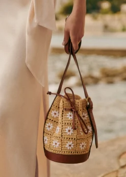 Sezane Bourse Mini Farrow Raphia- Nos Sacs Iconiques|Maroquinerie