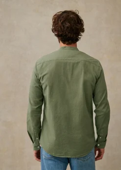 Sezane Chemise Benny Coton Lin- Chemises col mao|Chemises rayures