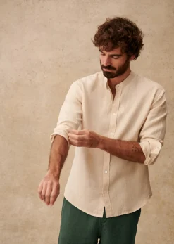 Sezane Chemise Benny Lin- Chemises col mao|Chemises lin