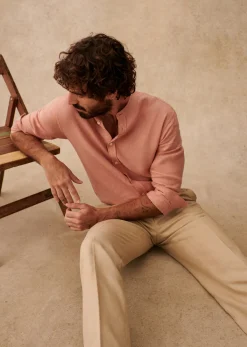 Sezane Chemise Benny Lin- Chemises col mao|Chemises lin