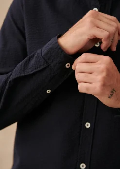 Sezane Chemise Benny Seersucker- Chemises seersucker|Chemises rayures