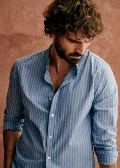Sezane Chemise Benny Seersucker- Chemises seersucker|Chemises rayures