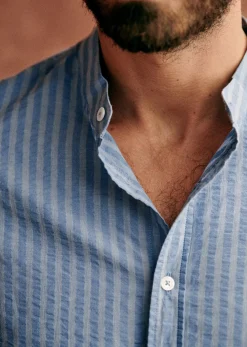 Sezane Chemise Benny Seersucker- Chemises seersucker|Chemises rayures