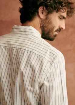 Sezane Chemise Charlie Coton Lin- Chemises rayures|Chemises coton lin
