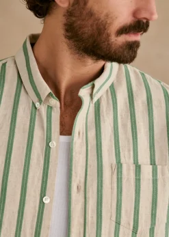 Sezane Chemise Charlie Coton Lin- Chemises rayures|Chemises coton lin