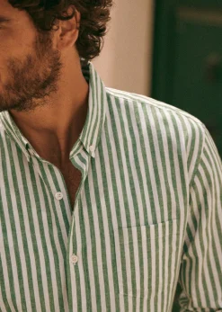 Sezane Chemise Charlie Coton Lin- Chemises rayures|Chemises coton lin