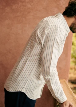 Sezane Chemise Charlie Coton Lin- Chemises rayures|Chemises coton lin