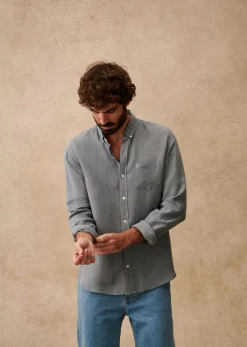 Sezane Chemise Charlie Lin- Chemises lin|Le Bain