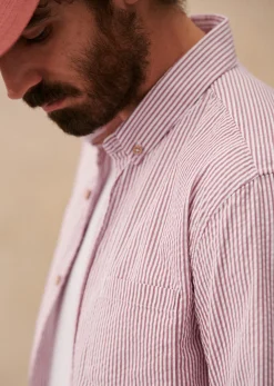 Sezane Chemise Charlie Seersucker- Chemises rayures|Chemises seersucker
