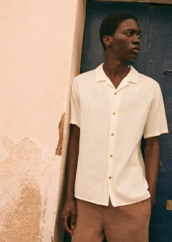 Sezane Chemise Holt Coton Lin- Chemises & Blouses|Chemises manches courtes