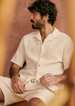 Sezane Chemise Holt Gaufrée- Chemises manches courtes