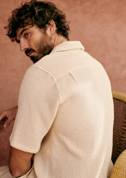 Sezane Chemise Holt Gaufrée- Chemises manches courtes