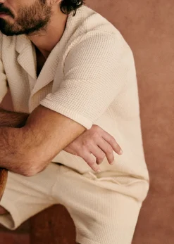Sezane Chemise Holt Gaufrée- Chemises manches courtes