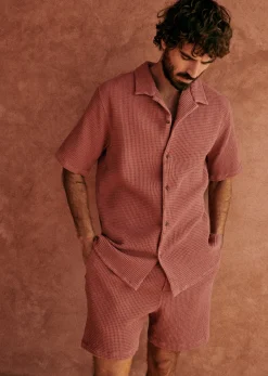 Sezane Chemise Holt Gaufrée- Chemises manches courtes