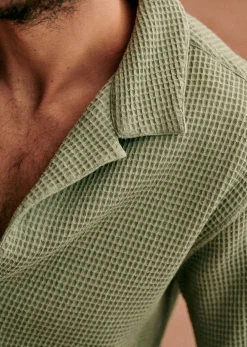 Sezane Chemise Holt Gaufrée- Chemises manches courtes