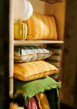 Sezane Coussin Rayures Amalfi -  Grand Modèle- Les Tissus