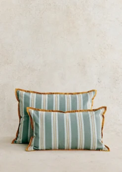 Sezane Coussin Rayures Amalfi -  Grand Modèle- Les Tissus