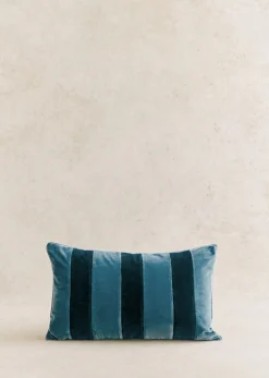 Sezane Coussin Rayures Velours - Petit Modèle- Les Tissus