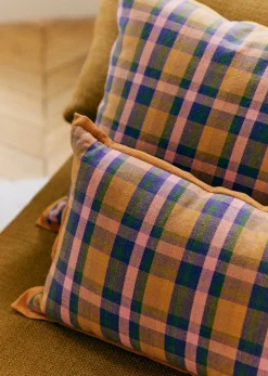 Sezane Coussin Tissé Madras -  Grand Modèle- Les Tissus