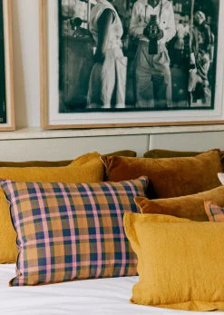 Sezane Coussin Tissé Madras -  Grand Modèle- Les Tissus