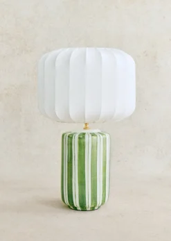 Sezane Lampe Mezzo - Rayé Vert- Les Lumières