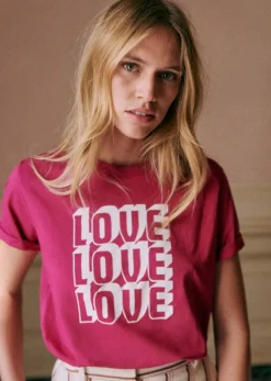 Sezane T-Shirt Love Love Love- Le Bain|T-shirts