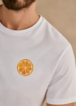 Sezane T-Shirt Orange- T-shirts motif|T-shirts manches courtes