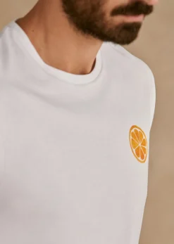 Sezane T-Shirt Orange- T-shirts motif|T-shirts manches courtes