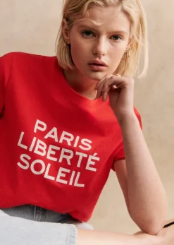 Sezane T-Shirt Paris Liberté Soleil- T-shirts