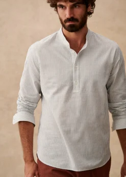 Sezane Tunique Buster- Chemises col mao|Chemises rayures
