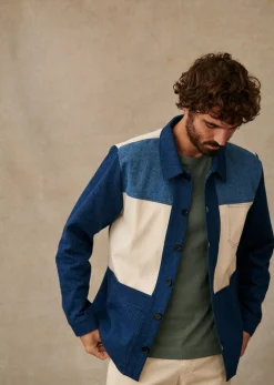 Sezane Veste Will Patchwork- Denim