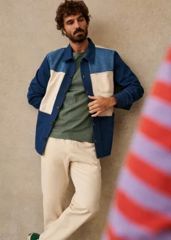 Sezane Veste Will Patchwork- Denim